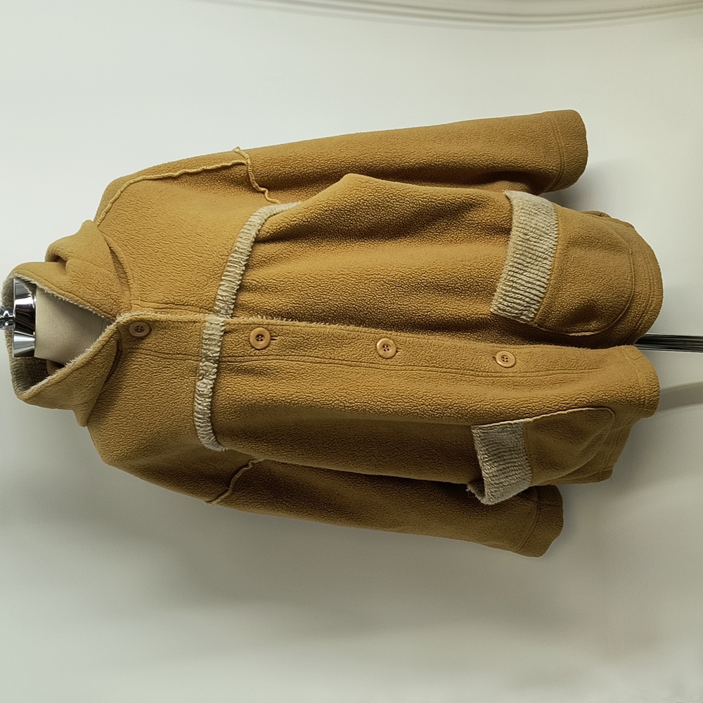 Sota clothing camel-colored light plush unlined jacket with hood-sz M